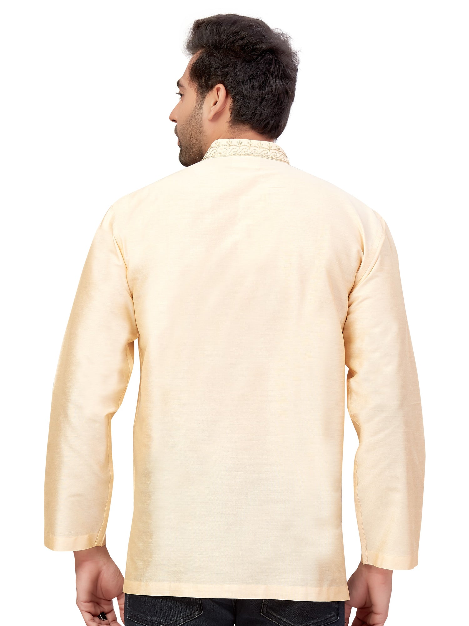 Mens Silk Embroidered Kurti - Roop Darshan