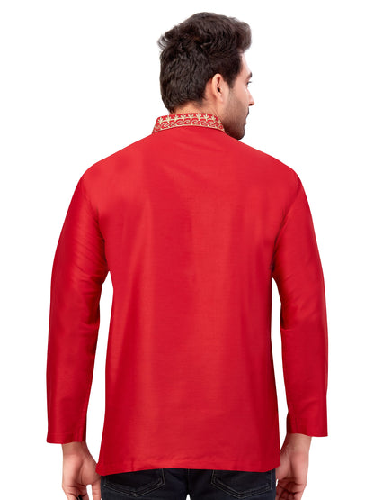 Mens Silk Embroidered Kurti - Roop Darshan