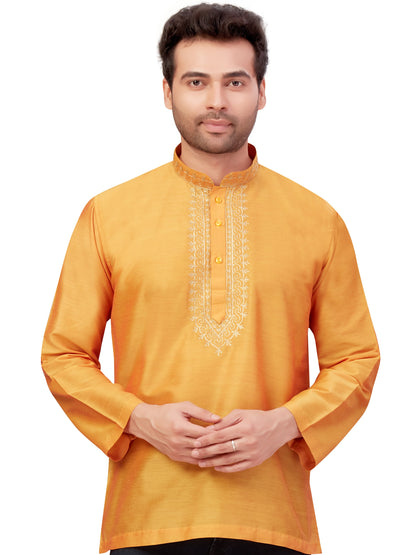 Mens Silk Embroidered Kurti - Roop Darshan