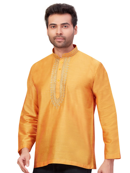 Mens Silk Embroidered Kurti - Roop Darshan