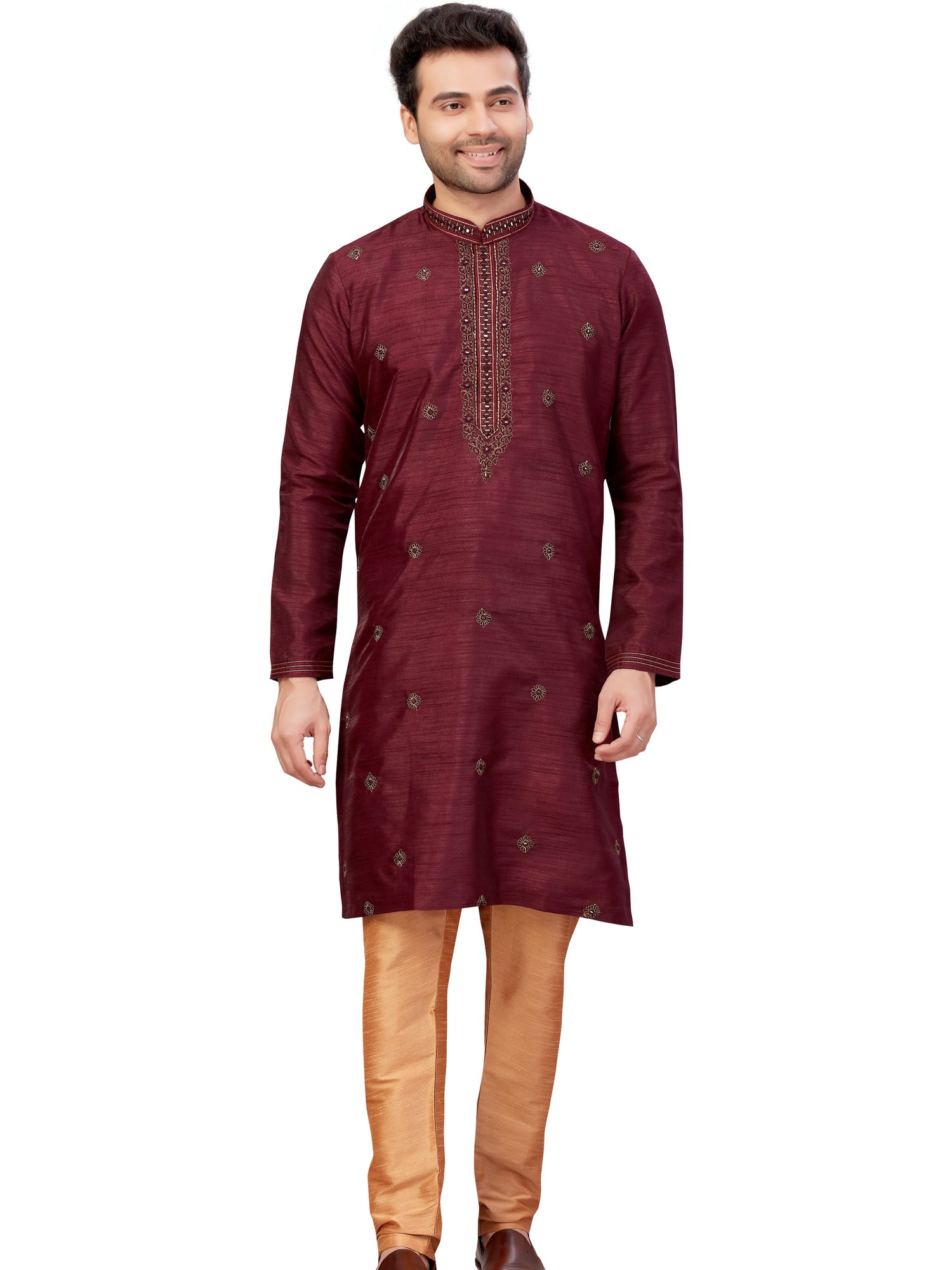 Mens Embroidered Kurta Payjama - Roop Darshan