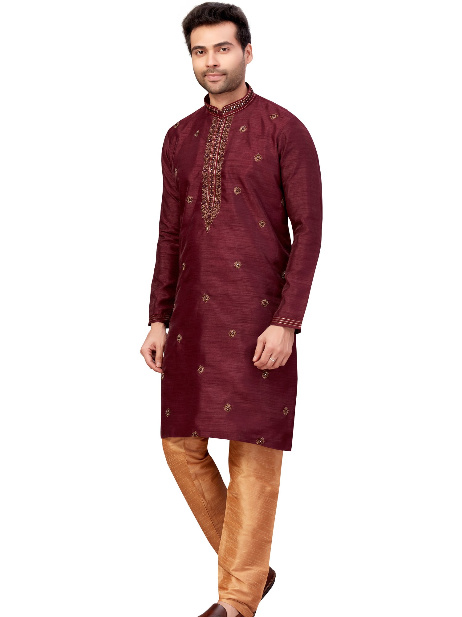 Mens Embroidered Kurta Payjama - Roop Darshan