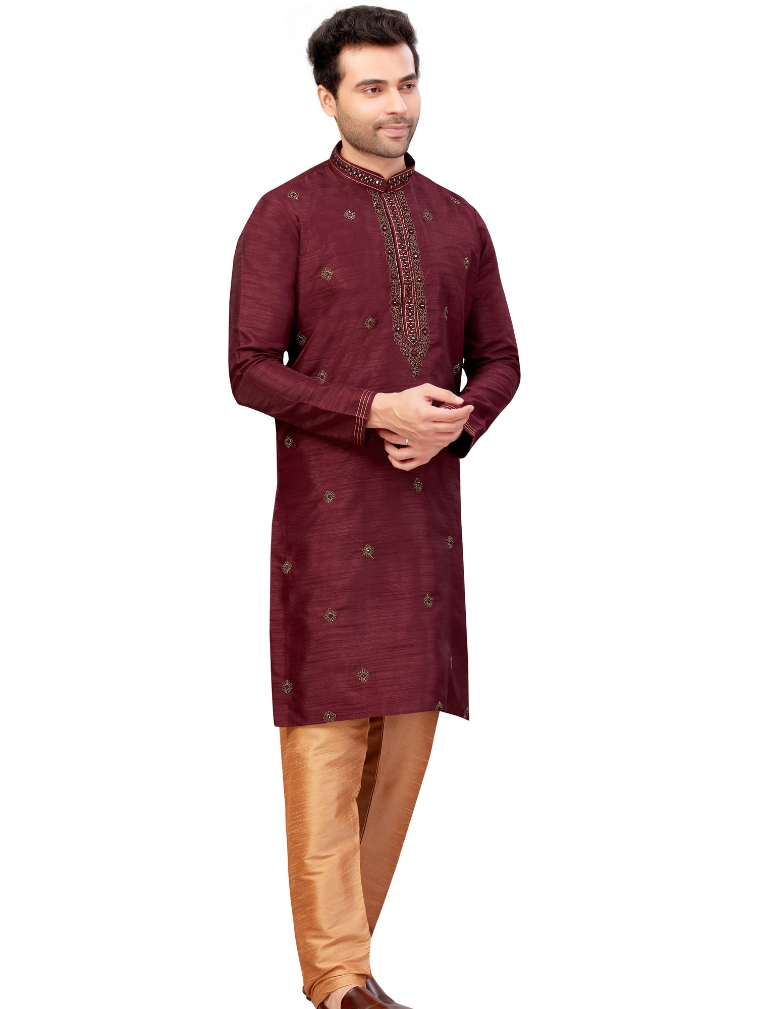 Mens Embroidered Kurta Payjama - Roop Darshan