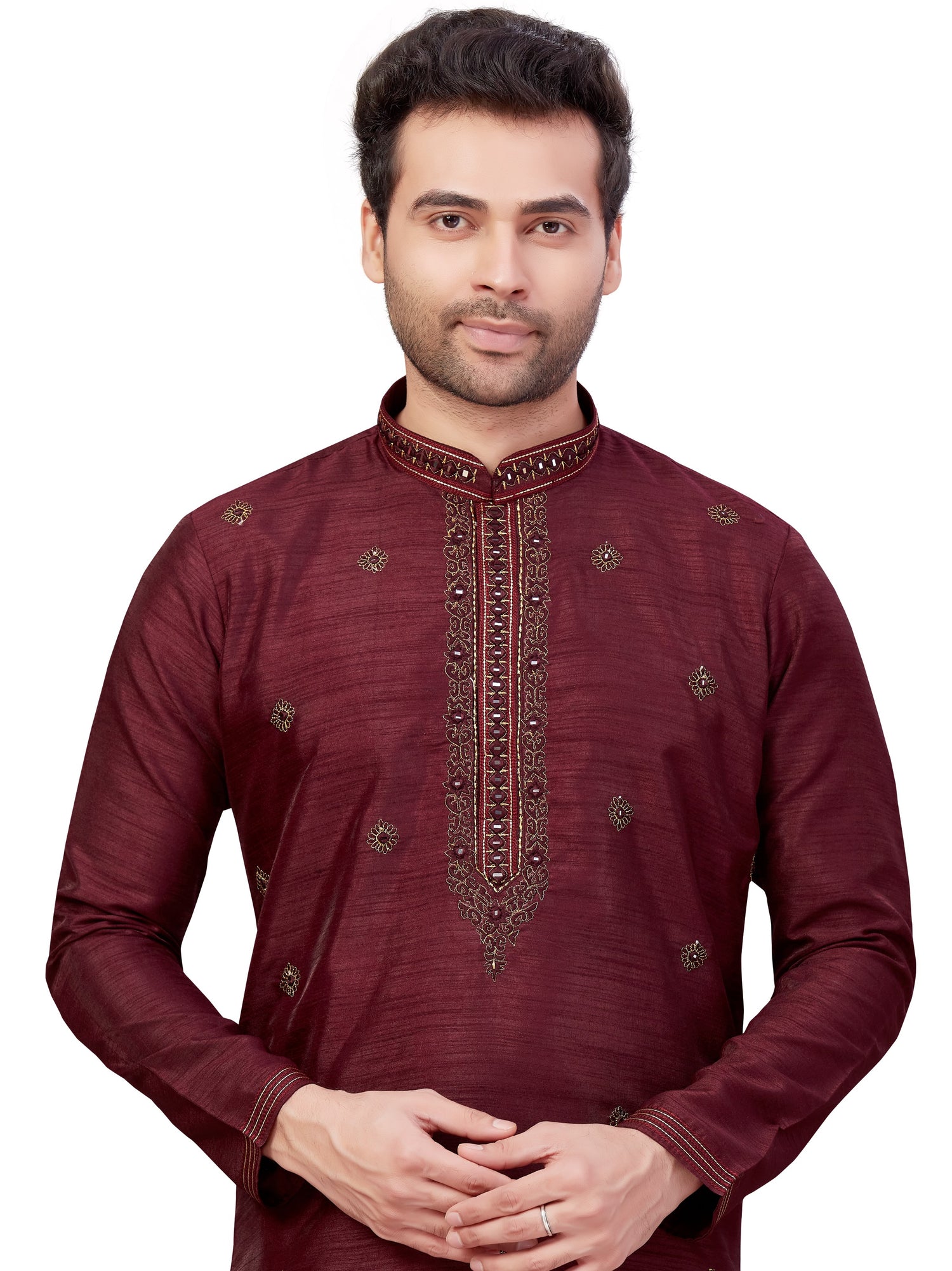 Mens Embroidered Kurta Payjama - Roop Darshan