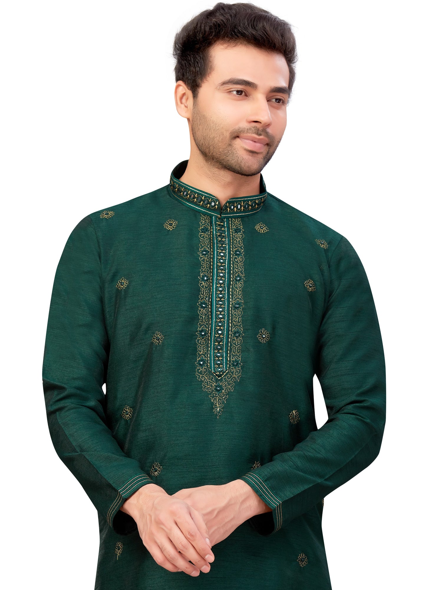 Mens Embroidered Kurta Payjama - Roop Darshan