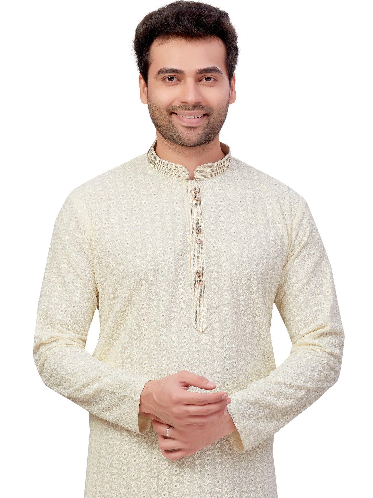 Mens Embroidered Kurta Payjama - Roop Darshan