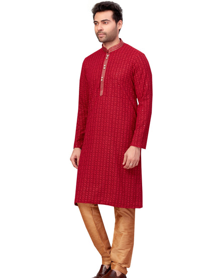 Mens Embroidered Kurta Payjama - Roop Darshan