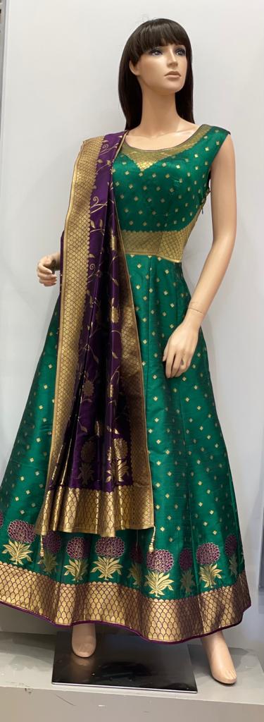 Kajal Woven Silk Gown - Roop Darshan