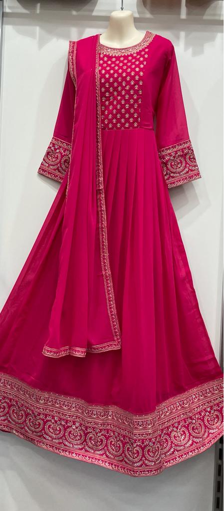 Zakiya Georgette Zari work Flair Churidar - Roop Darshan