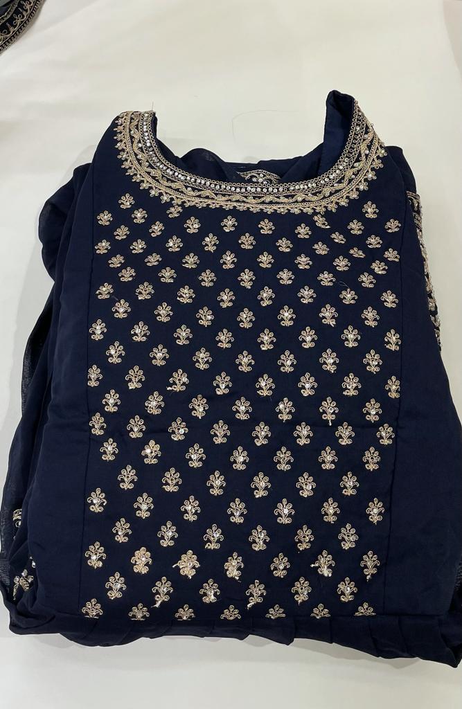 Zakiya Georgette Zari work Flair Churidar - Roop Darshan