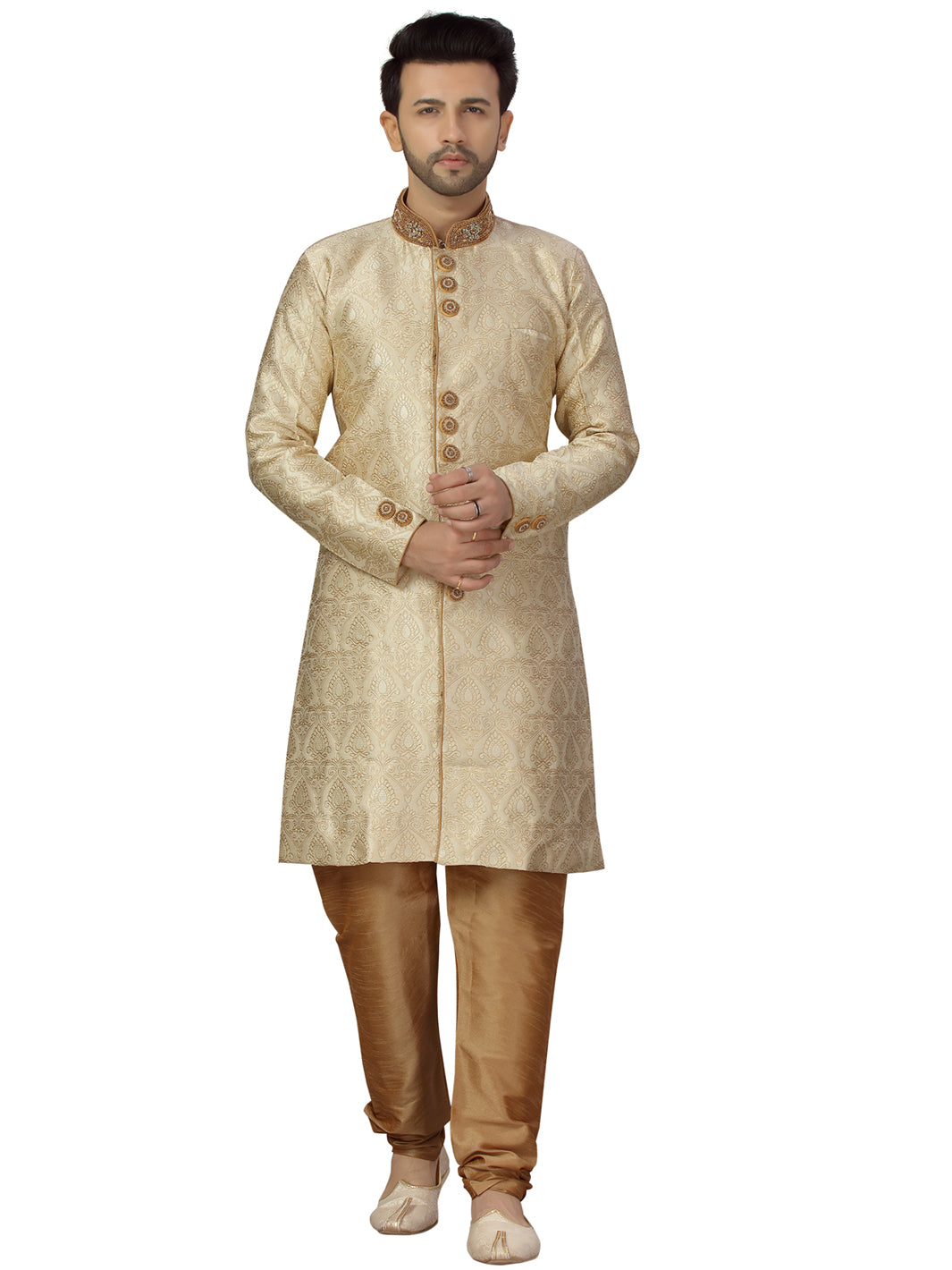 Brocade Embroidered Kurta Payjama - Roop Darshan
