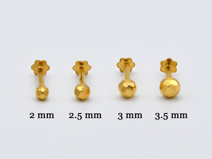 22ct Gold Nose Pin - 3 mm - Roop Darshan