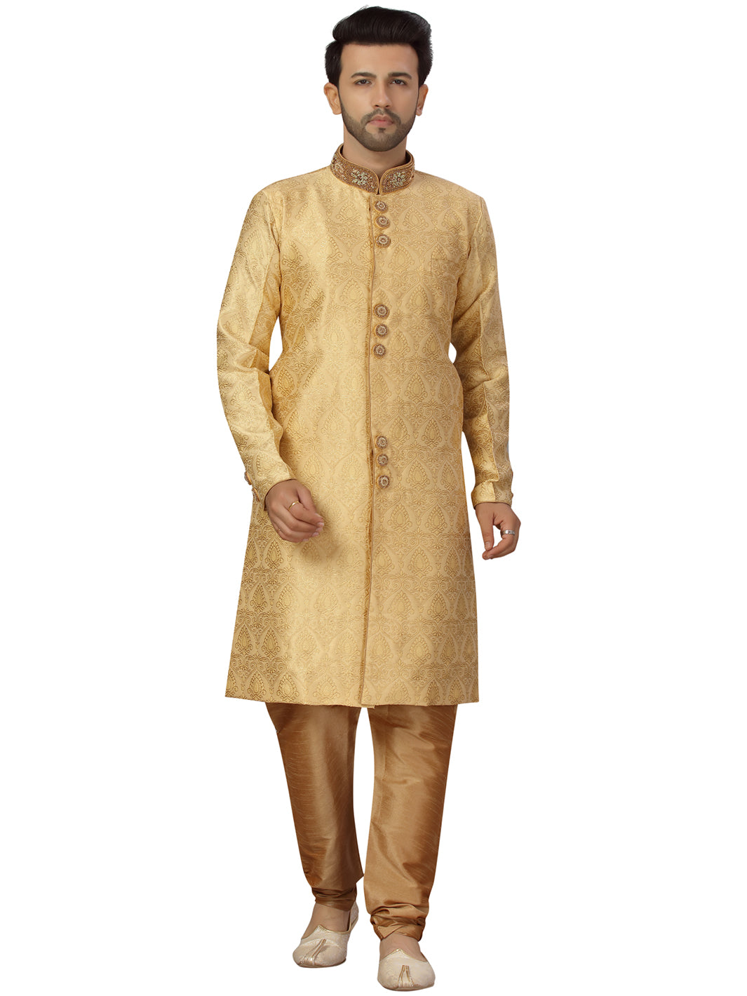 Brocade Embroidered Kurta Payjama - Roop Darshan