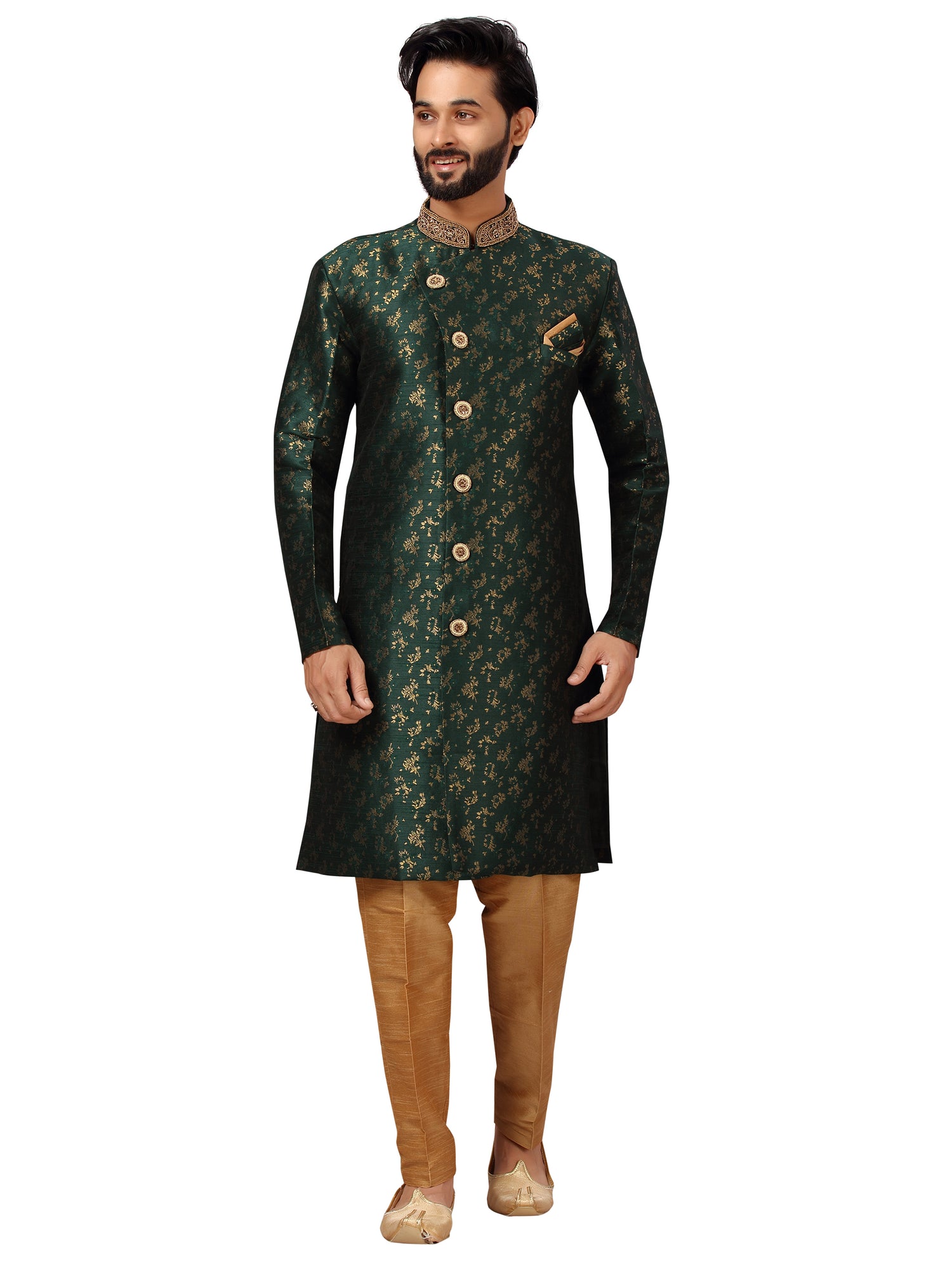 Brocade Embroidered Kurta Payjama - Roop Darshan