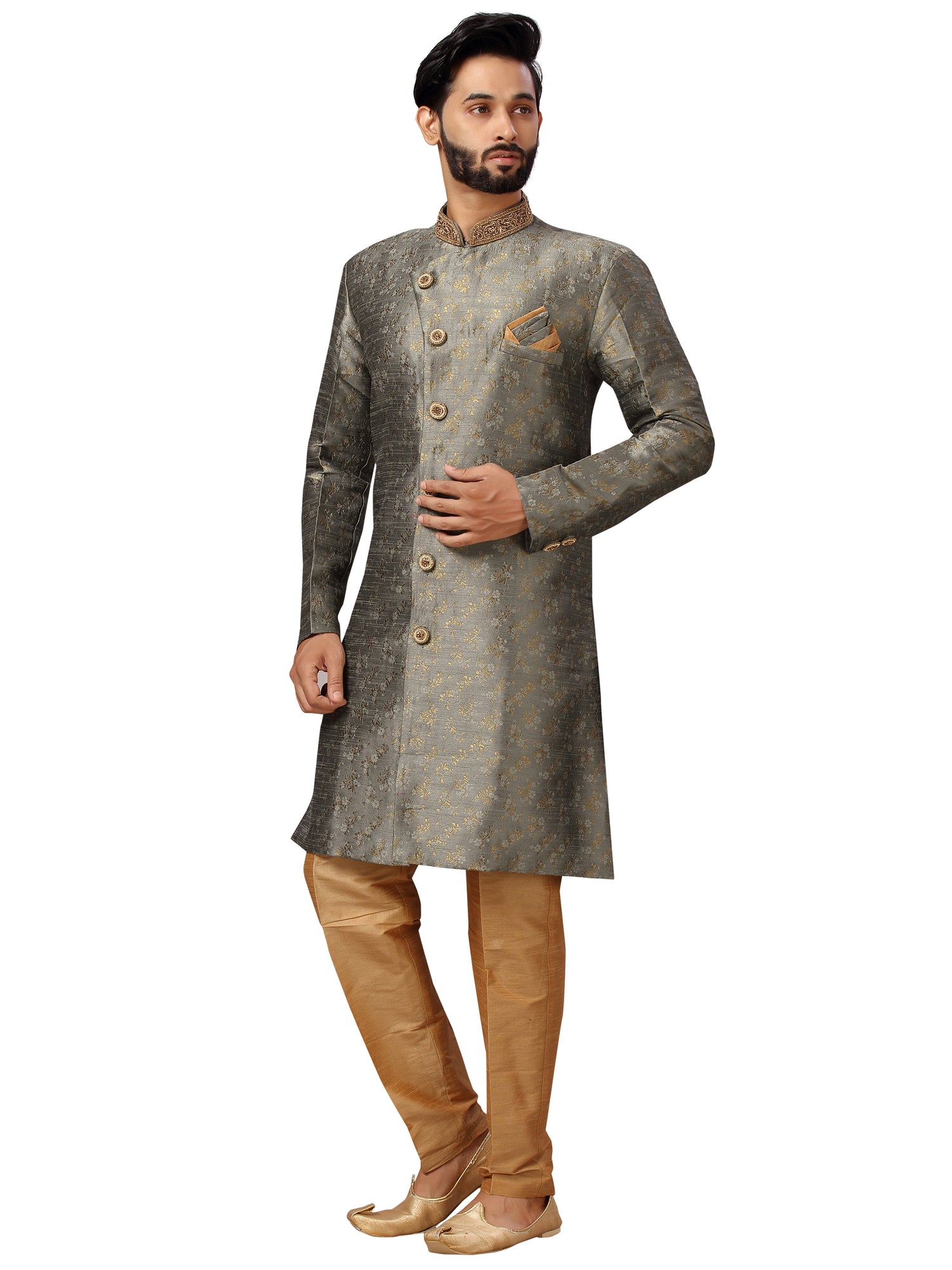 Brocade Embroidered Kurta Payjama - Roop Darshan