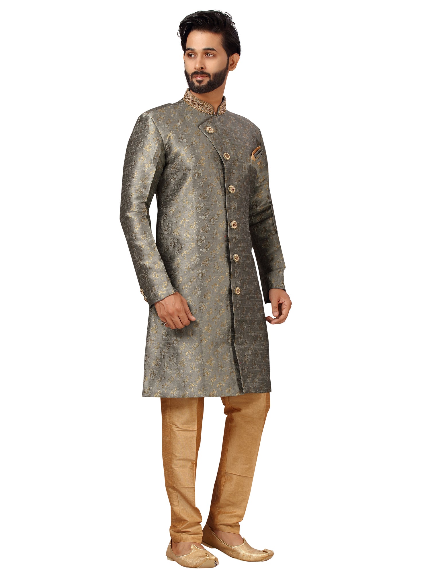 Brocade Embroidered Kurta Payjama - Roop Darshan