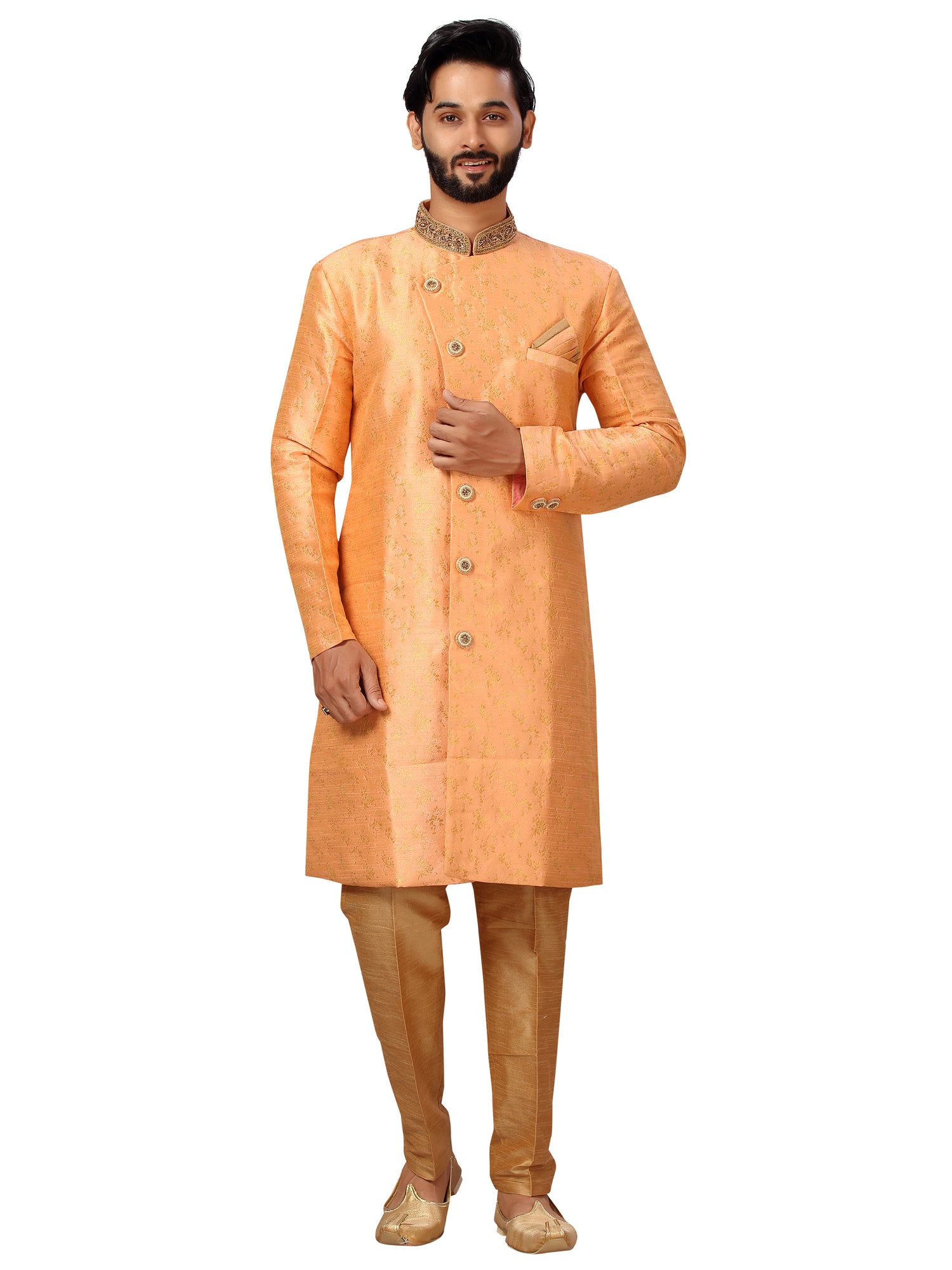Brocade Embroidered Kurta Payjama - Roop Darshan