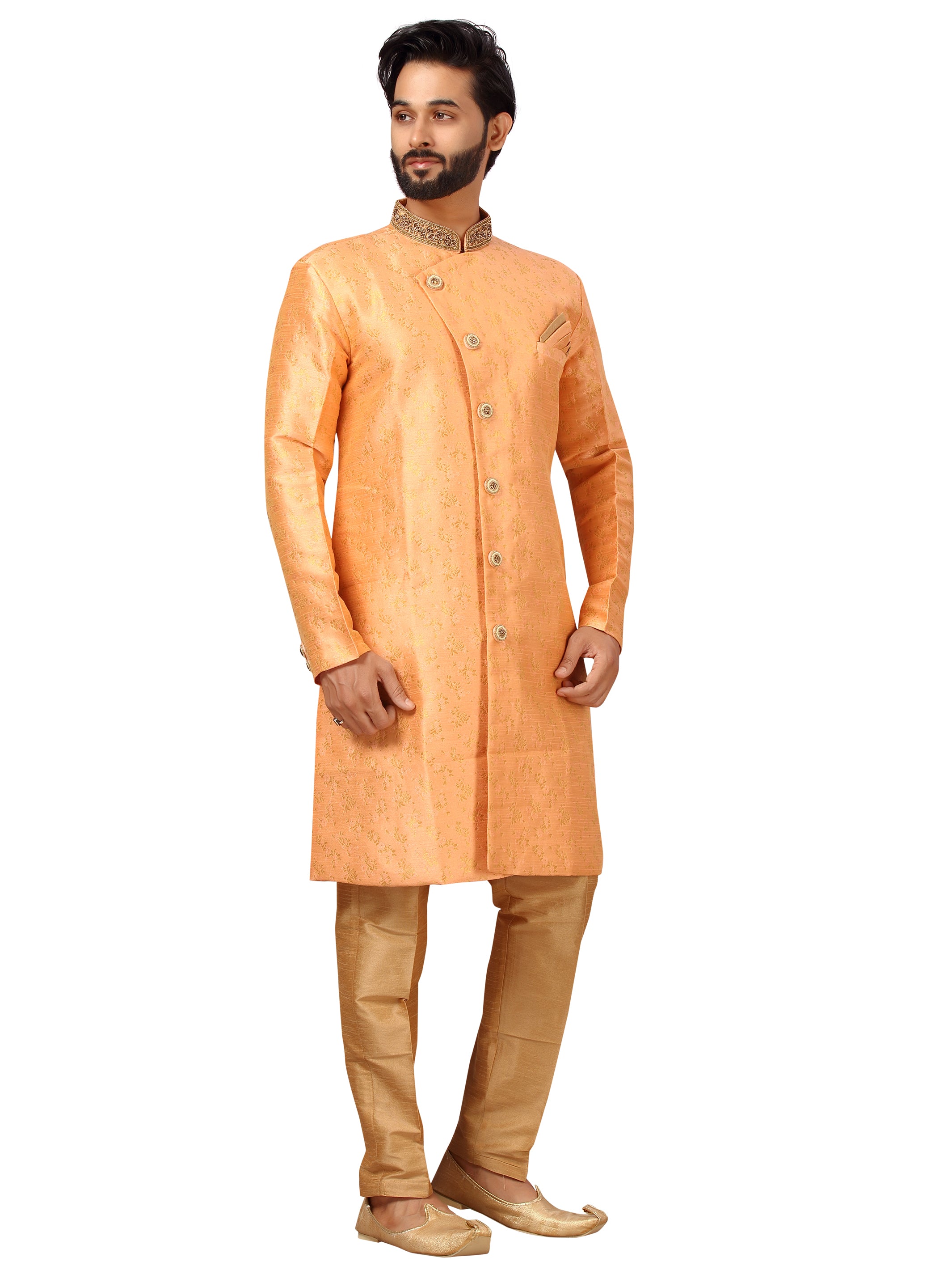 Brocade Embroidered Kurta Payjama - Roop Darshan
